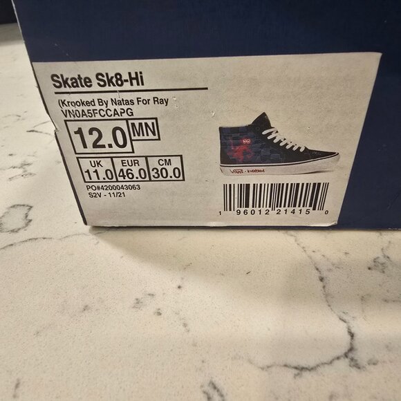 Vans Skate Sk8-Hi Krooked By Natas For Ray Barbee Black Shoe Sneaker Mens 12 US - Picture 11 of 14